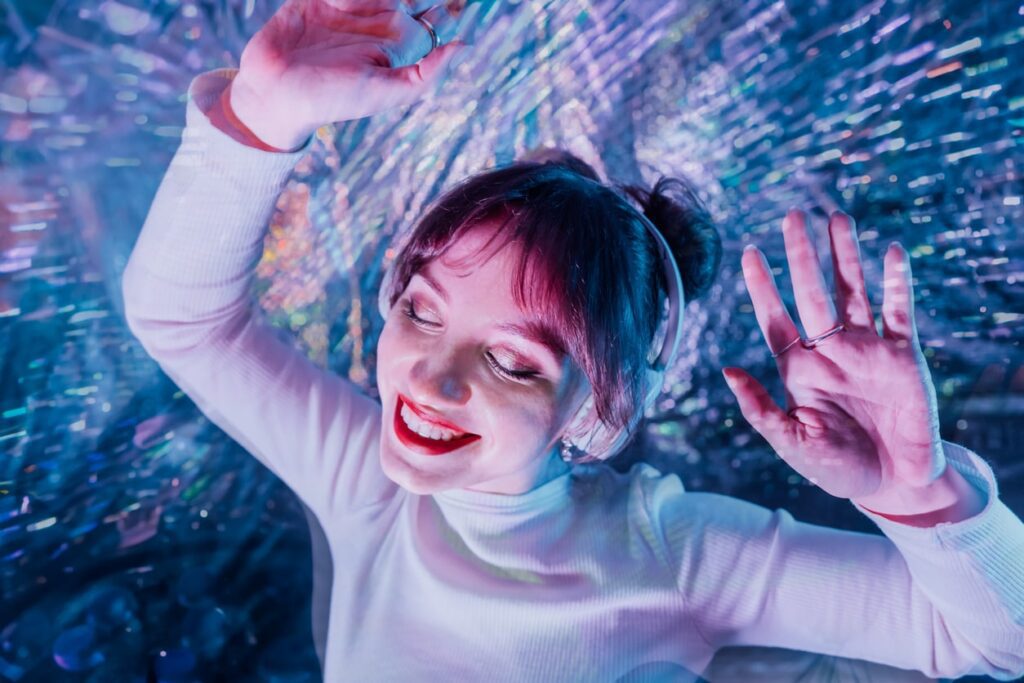swindon woman enjoying silent disco